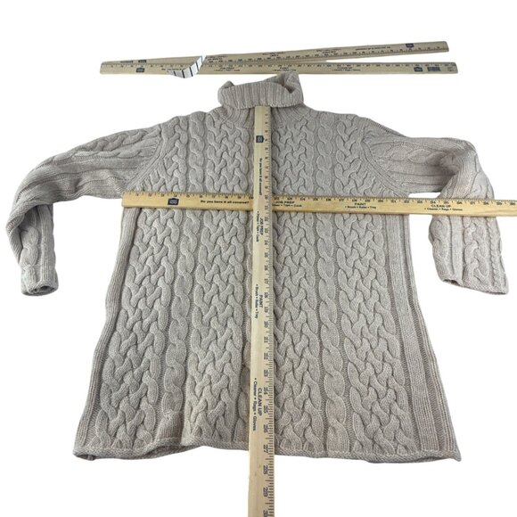 Valerie Stevens Lambswool Cable Knit Turtleneck Sweater Gray Pullover Women's - Picture 8 of 8